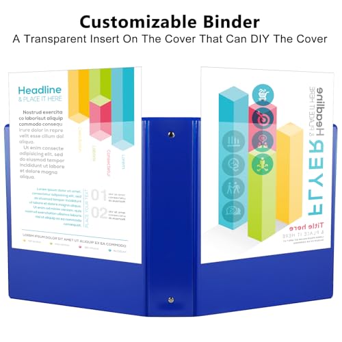 CIXILDTS 2-inch Round Ring Binder, Durable 2" 3 Ring Binder Fit Letter Size Paper, Blue, 6-Pack by CIXILDTS - Image 5
