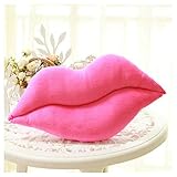 Naiveferry 1Pc 3D Lip Shaped Throw Pillow, Soft Plush Pink Lip Pillow Throw Pillows Girls Valentine's Day Gift for Birthday Bed Living Room Sofa Office(Pink, 30cm)