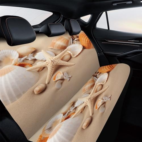 Fundas de asiento de coche para camiones y SUV con diseño playero de Seashells 4
