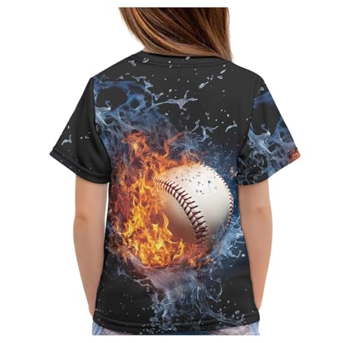 Image of JEOCODY Boys Girls Graphic Tees Funny 3D Printed Short Sleeve T-Shirts 3-16T