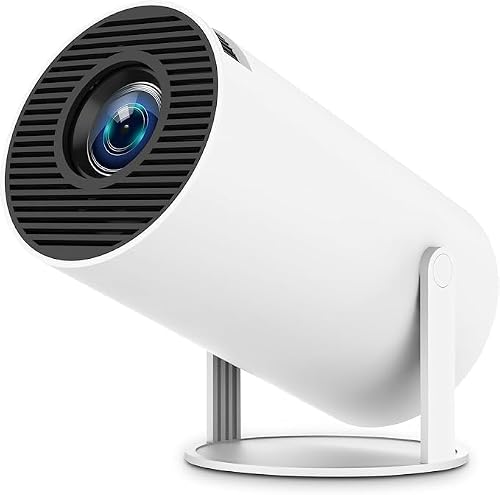 Smart HY300 Projector With Built-in Apps, Wifi Bluetooth 4K 1080P, Auto Keystone, Short Throw and 180 Adjustable, Mini Portable Outdoor Movie (-white)