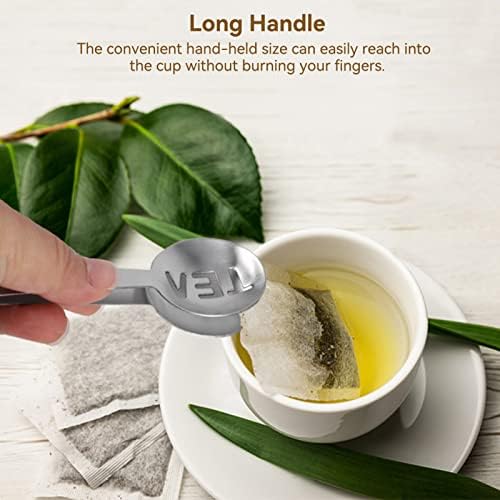 Spoon Shaped Tea Bag Squeezer, Stainless Steel Tea Bag Infuser Strainer Teabag Tong Strainer Holder Tea Bag Strainer Clip for Loose Tea Loose Leaf Gripping Ice Cubes