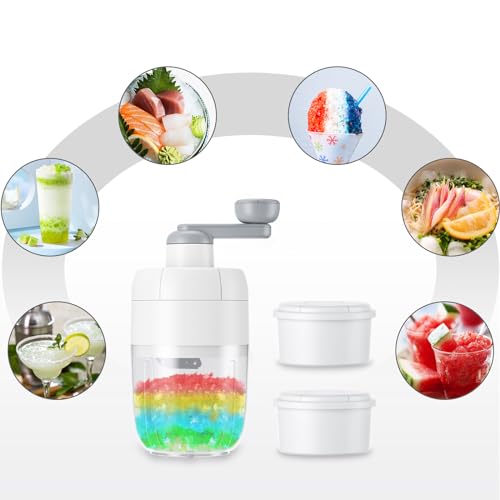 Yanpoake Manual Ice Shaver Snow Cone Machine Portable Shaved Crushed Ice Maker Crusher with 2 Free Ice Cube Tray & Ice Shovel for Home Outdoors Use - Thumbnail 6