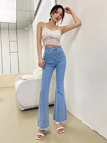 Image of KOTTY Flare Bottom Jeans for Women - Stylish Slim Fit with Bell Shape Leg