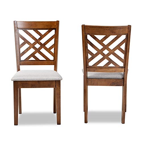 image for Baxton Studio Caron 2-Piece Dining Chair Set - Grey Fabric Upholstered