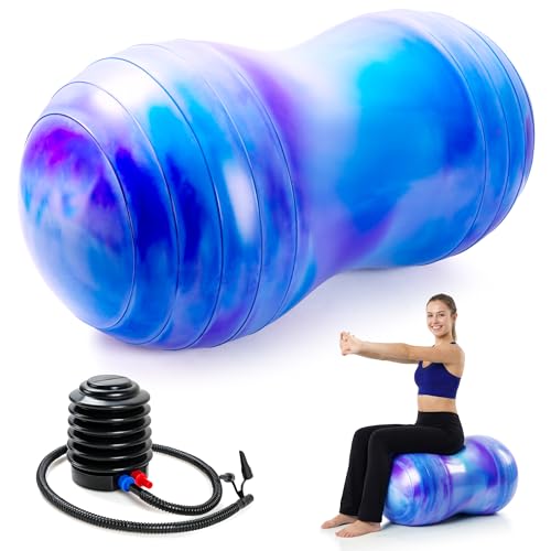EVERICH TOY Peanut Ball for Teens & Adults 20 Anti-Burst Sensory Exercise Ball for Physical Therapy Pregnancy Yoga Workout Ball for Fitness Core & Balance Training.