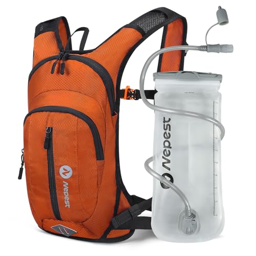 Nepest Hydration Backpack with 2L Water Bladder Water Backpack, Orange