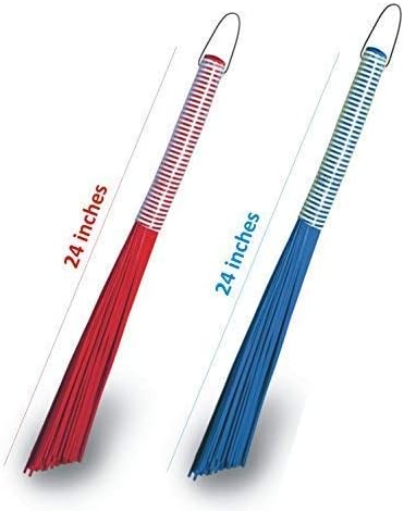 VIMAL JONNEY Multicolour Kharata 24" Extra Long Heavy Duty Hard Sticks Wet & Dry Floor Cleaning Plastic Brooms Combo Set