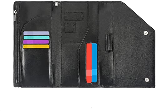 Portefeuille de voyage multi-usages avec blocage RFID pour passeport, carte de crédit, billets, passeport, Noir Cover