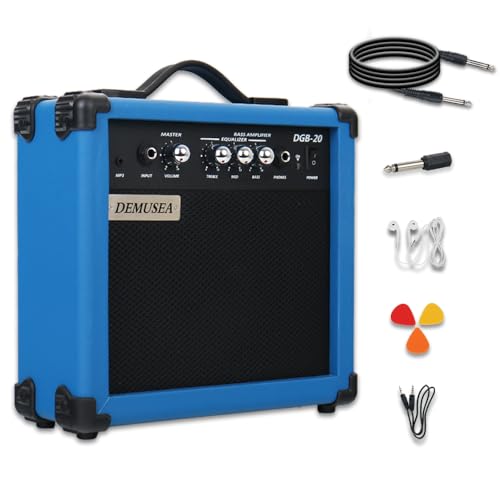 Demusea 20W Electric Bass Guitar Amplifier Blue Bass Amp
