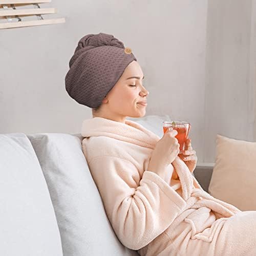 Arqumi Hair Drying Towel, [1 Pack] Hair Drying Cap with Super Water Absorption Capacity, Quick Dry Hair Drying Hat Hair Wrap Cap for Women, Brown