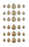 Stabile Verpackung Thüringer Glas Design Christbaumschmuck, Gold, 30-Teilig Uni