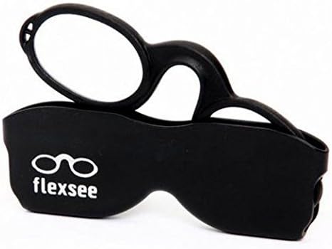 Flexsee Retro +2 Pince-nez Reading Glasses,Black by Flexsee