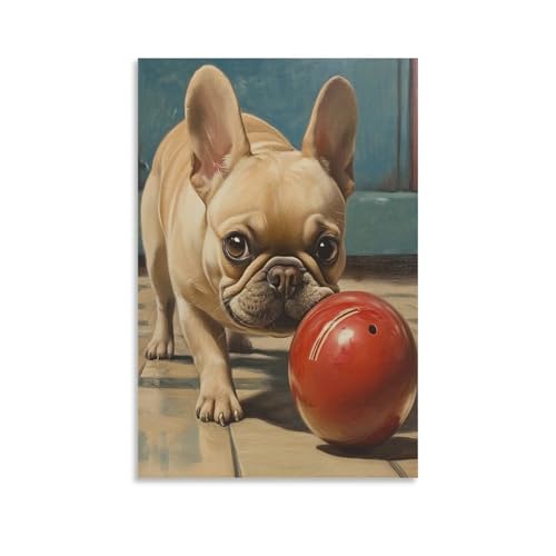 Cuadro de bulldog francés en lienzo para dar vida y color a paredes vacías del hogar