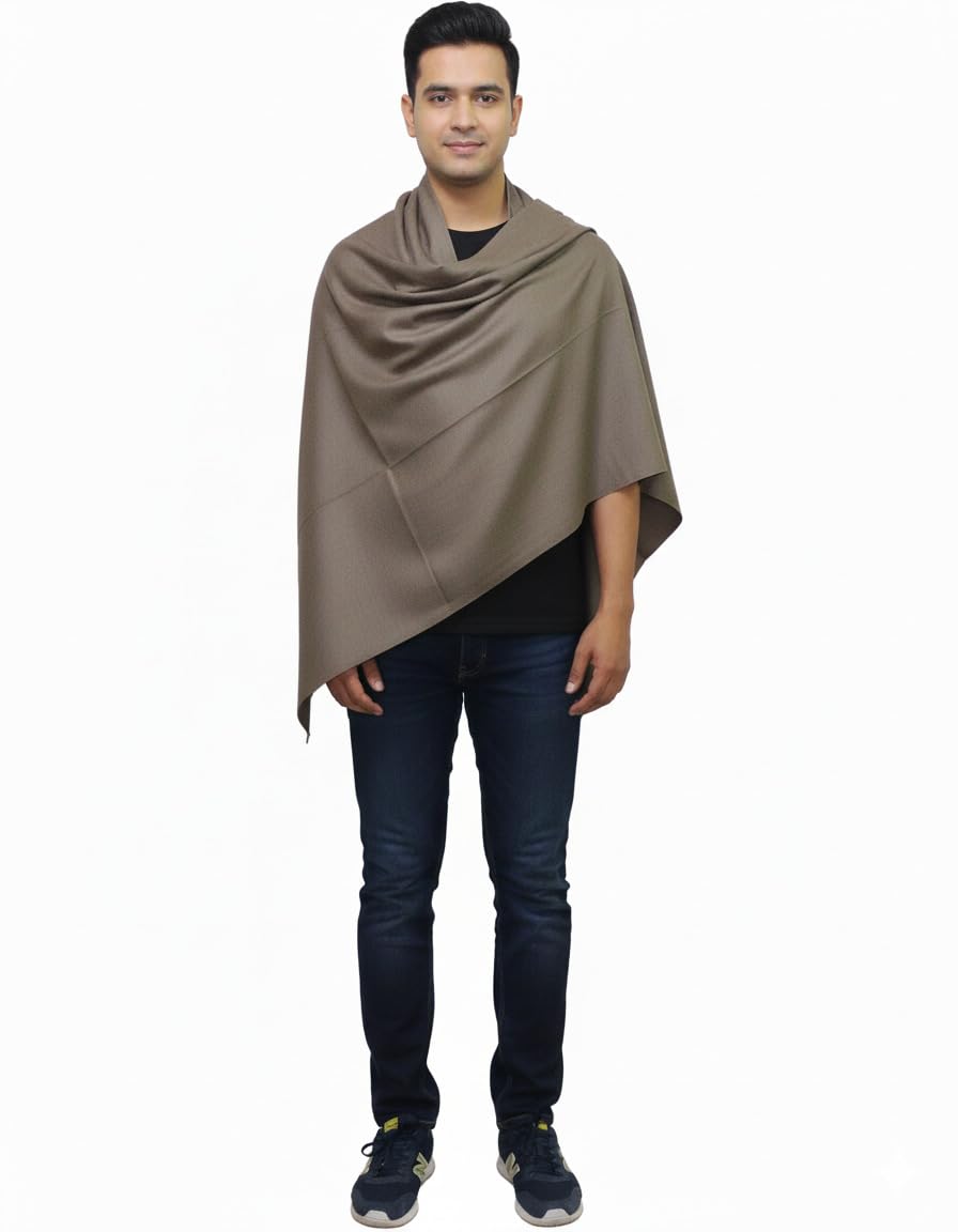 v vrinde Vrinde Grey Wool Solid Men's Shawl KA-SWL-41-picture-34
