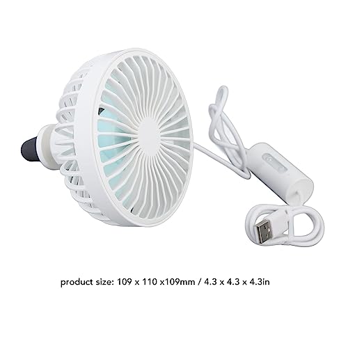 Image of Car Fan, Air Vent Clip Fan 3 Speed Strong Wind Plug and Play for Cars Tables Home Office for Driver Students (White)