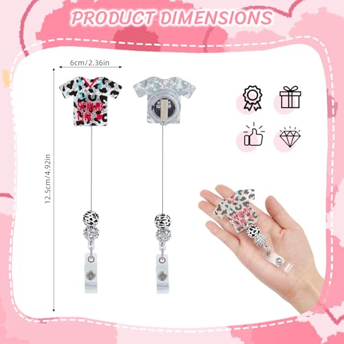 NICENEEDED 3 Pcs Nurse Badge Reel Clips Holder, Retractable Badge Reels - Image 2