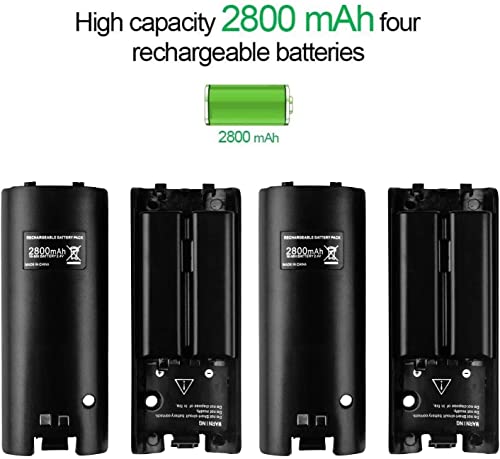 Upgraded Wii Remote Controller Charger Station, Covanm 4 Port Wii Charging Station With 4 Rechargeable Battery For Wii (4 Port Charging Station+4 Replacement Batteries+Usb Cable+Free Usb Wall Charger #TOP3