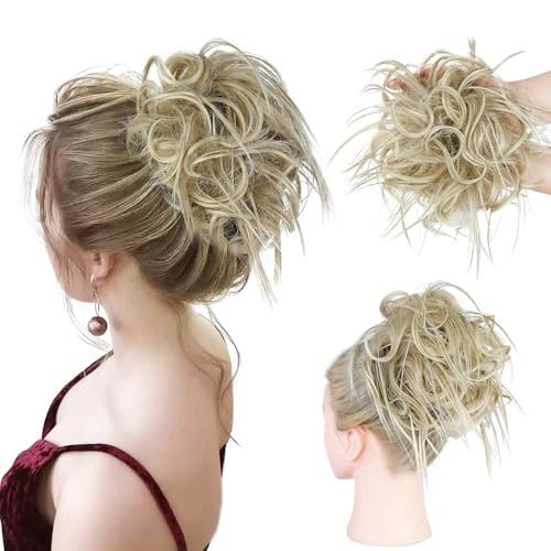 HMD Tousled Updo Messy Bun Hair Piece for Women Synthetic Hair Extension