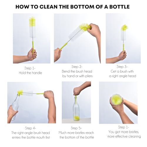 ALINK 16 inch Long Bottle Brush Cleaner for Washing Wine/Beer/Sport Well/Thermos/Glass, Hummingbird Feeder and Long Narrow Neck Sport Bottles