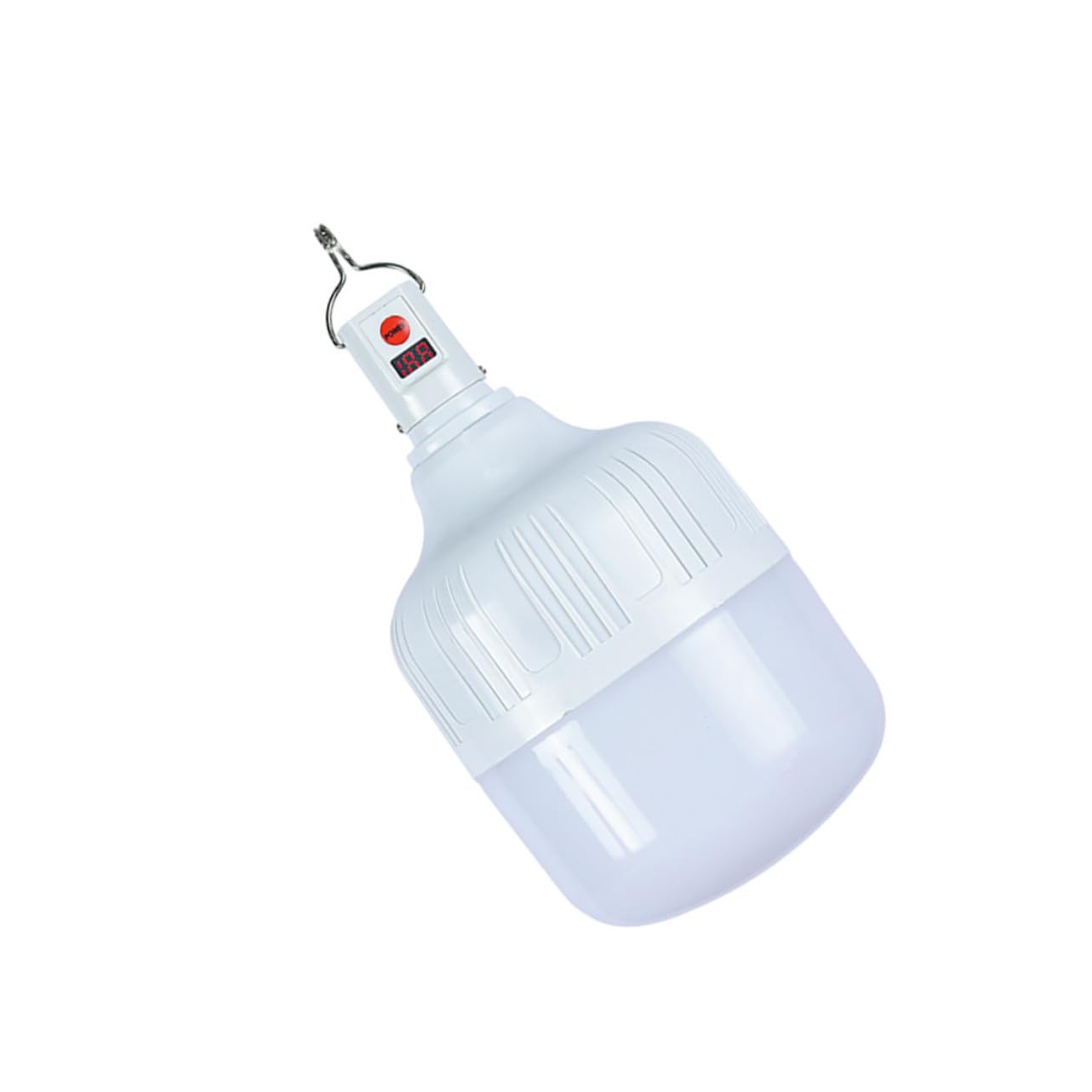 Lampe de Tente Rechargeable LED 100w 3 Niveaux de Luminosité, Batterie 1200mah, Plastique Blanc, pour Camping en Plein Air et Pêche de Nuit