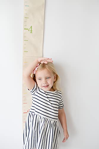 image for White Loft Rainbow Canvas Family Height Chart Ruler - Children's Growt