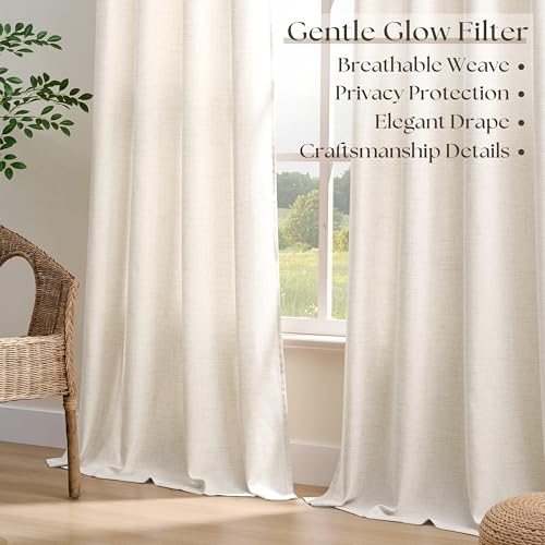 Image of 100 Inch Long Curtains for High Ceiling Living Room Cream 52x100