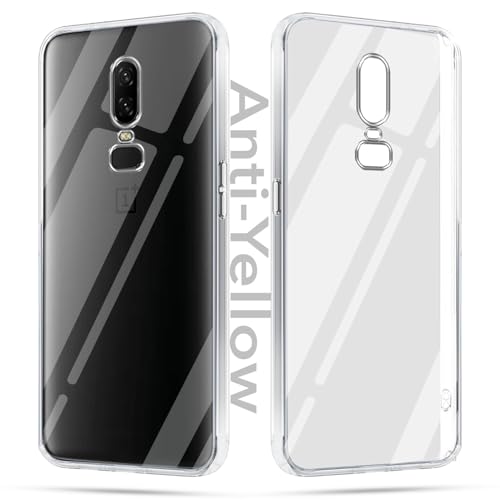 Jkobi Lifetime Anti-Yellow Clear Back Cover Case for OnePlus 6 (Sleek Hard Crystal | Shockproof and Camera Protection)