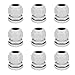 Tool parts 9Pcs PG21 Cable Gland Waterproof Joint Adjustable White for 13mm-18mm Dia Wire