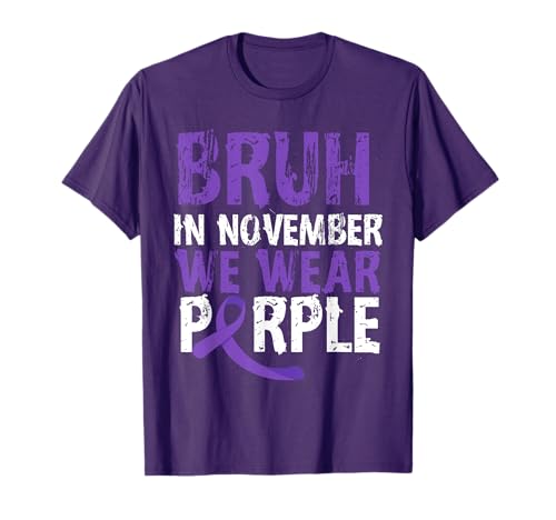 Bruh In November We Wear Purple Alzheimer's Awareness Boys T-Shirt
