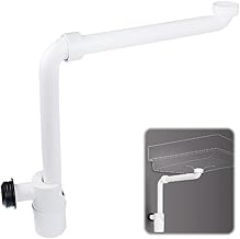 1 1/4 Inch Space-Saving Siphon, Odour Trap for Sink, 360° Adjustable Siphon, Wash Basin, Drain Pipe with Odour Trap, Space Saving Siphon for Bathroom, Flat Siphon, White