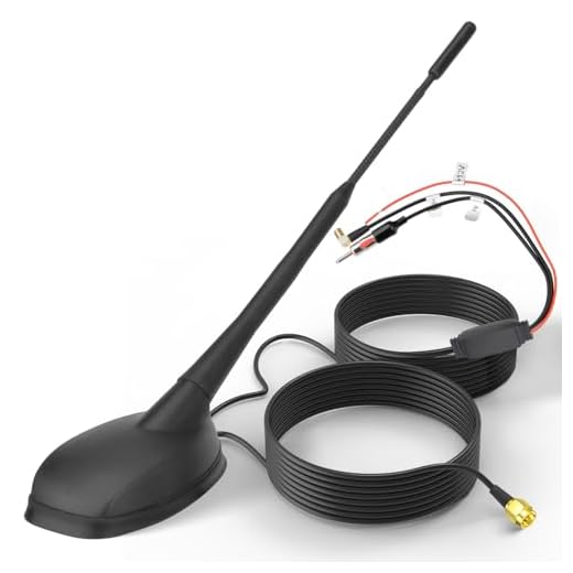 Eightwood DAB DAB+ Antenne Auto Digital Radio Aktive GPS DAB FM Antenne Auto mit Verstärker Dachantenne Autoantenne Auto Signal Amplifier Verlängerung Kabel 5M für Pioneer Sony Digital Radios Tuner