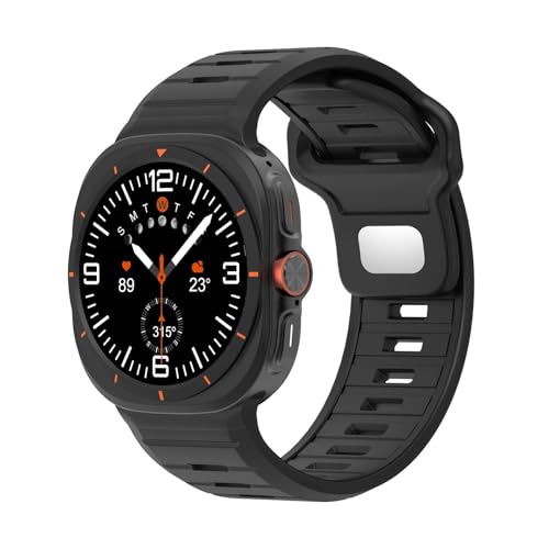 Bracelet sport Samsung Galaxy Watch Ultra 47mm, silicone bicolore souple pour l'entraînement