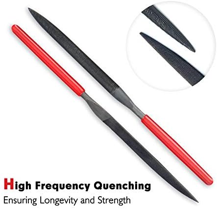 10Pcs Needle File Set Hardened Alloy Strength Steel Files- Includes Round, Tapered Round, Half Round, Barrette, Crossing, Knife, Equaling, Warding, Square, and Three Square