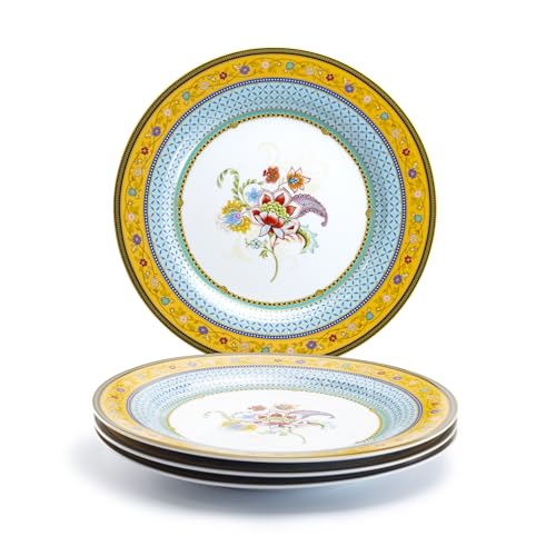 Gracie China by Coastline Imports Emperor Garden Porcelain Dinner Plate 10.5-Inch (Set of 4), Multicolor (Y6495-10.5/S4)