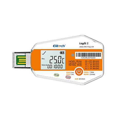 Image of Elitech Temperature Data Logger Single Use Temperature Recorder PDF Report USB Temperature Logger 16000 Points WHO PQS Listed LogEt1-5Pack
