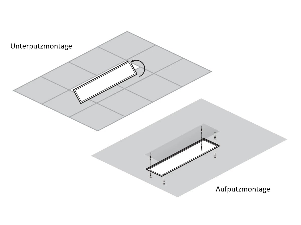 Trano LED Panel 2in1 30W – 120x30cm Neutralweiß 4000K, 3600lm, Aufputz & Unterputz Montage, Flache Deckenleuchte/LED Deckenpanel für Büro & Arbeitsräume, Aluminiumgehäuse, 50.000h Lebensdauer