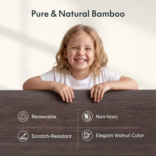 Image of FLEXISPOT E6 MAX Bamboo Dual Motor 48x24 Inch 3-Stage Heavy Duty Standing Desk, 330lbs Weight Capacity, Height Adjustable Desk w /Cable Management & Wheels (Solid Walnut Bamboo Desktop + Black Frame)