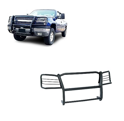 Image of BLACK HORSE 17GT25MA Black Grille Guard Compatible with 2003-2006 Chevrolet Silverado 1500 /2007-2007 Chevrolet Silverado 1500 HD Classic
