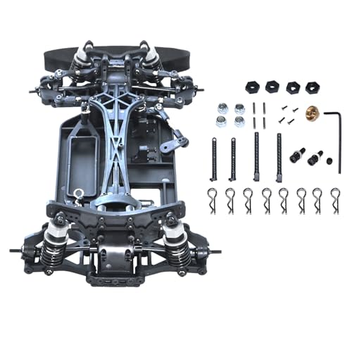 FullfunRC 1/10 Scale 4X4 On-Road Rolling Chassis Frame Kit - Hobby Grade RC Car Chassis for Adults, DIY Customizable RC Car Frame (Electric Parts Not Included)