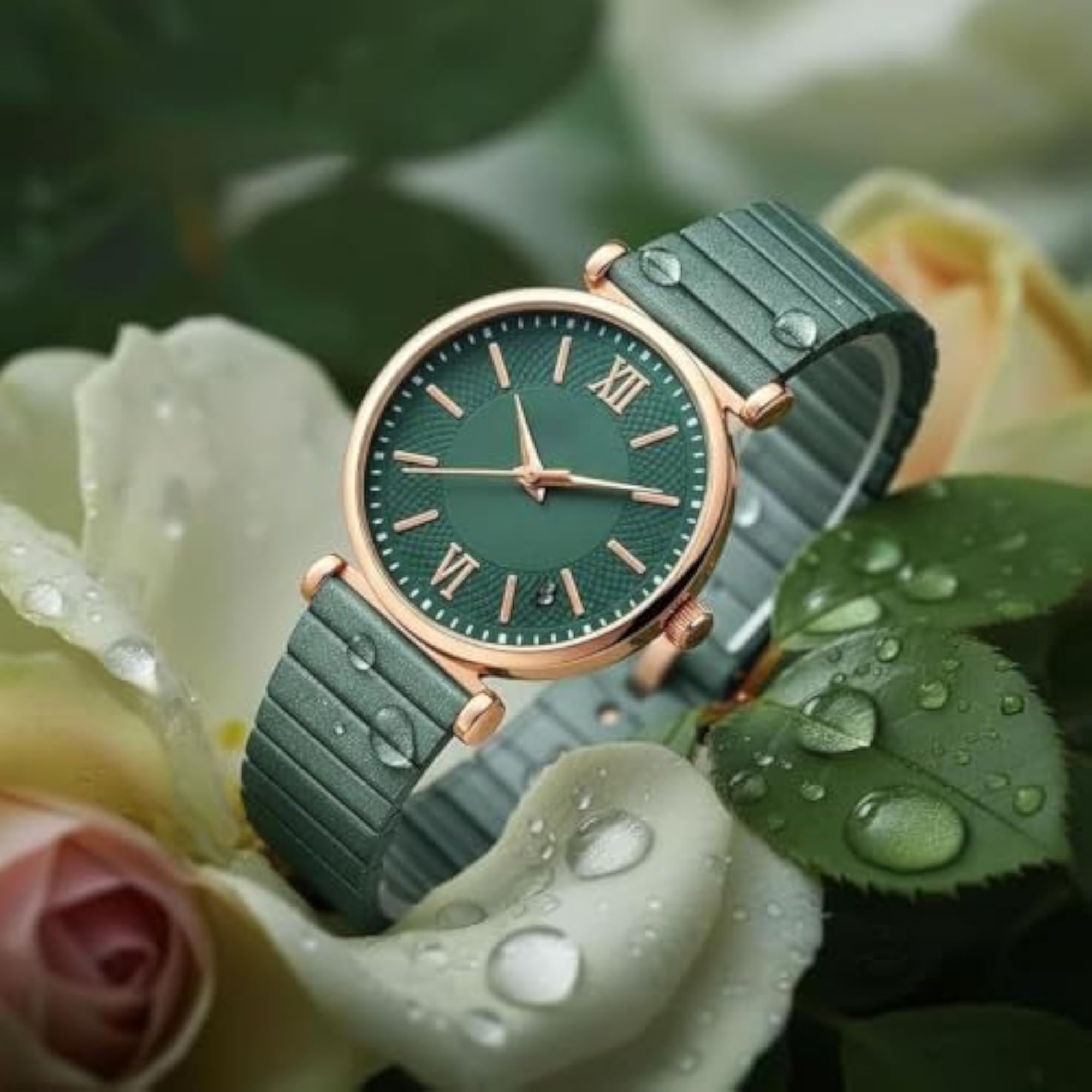 Women's Modern Analog Wrist Watch, Sleek Dial Design