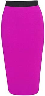 Yisism Women Sexy Bodycon Elastic Waist Stretch Midi Skirt