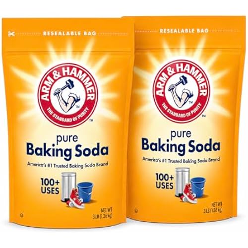 Arm & Hammer Baking Soda, 3lb Powder Bag, Pure Baking Soda for Baking, Cooking, Cleaning - Grocery, Pack of 2