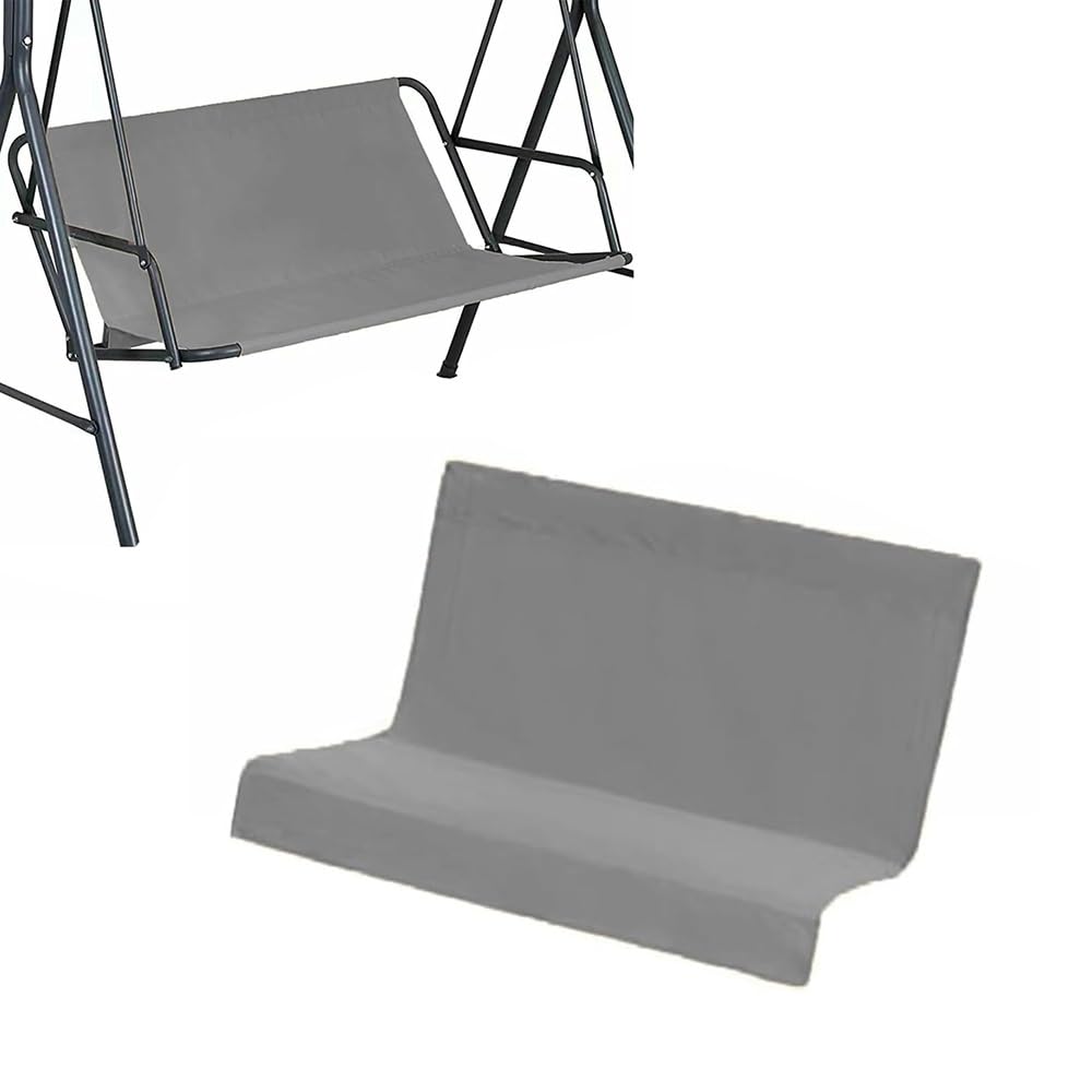 BEWEGNLNHK Waterproof Chair Bench Replacement Cover 2/3 Seater Porch Patio Swing Seat Cover Replacement 600D Oxford Swing Seat Replacement Cover(Grey,63x22.8x22.8in)
