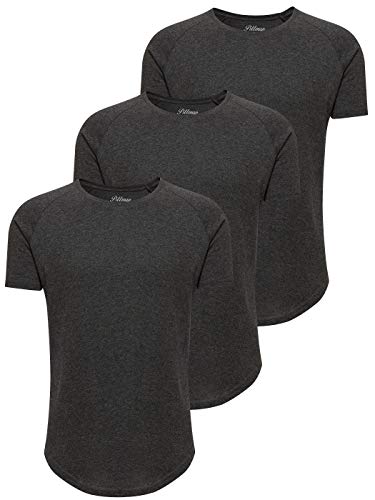 PITTMAN Camisetas Manga Corta Hombre Cuello Redondo 3 Pack Finn, Gris (Grey Raven 190000), S