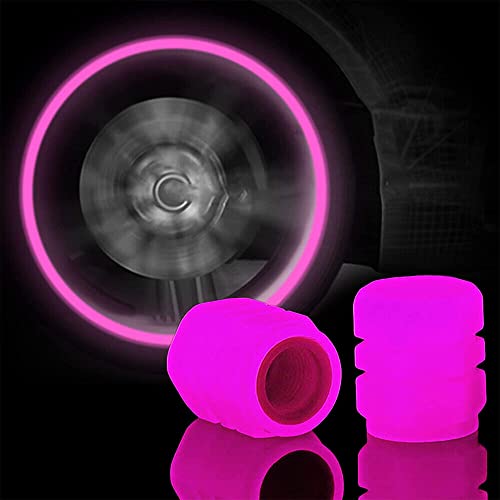 Luminous Tire Valve Cap Car Vehicle Wheel Dust Cover Glow In The Dark Active 4 Pack. (Available Colors: Blue, Red, Green, Orange And Violet) #TOP5