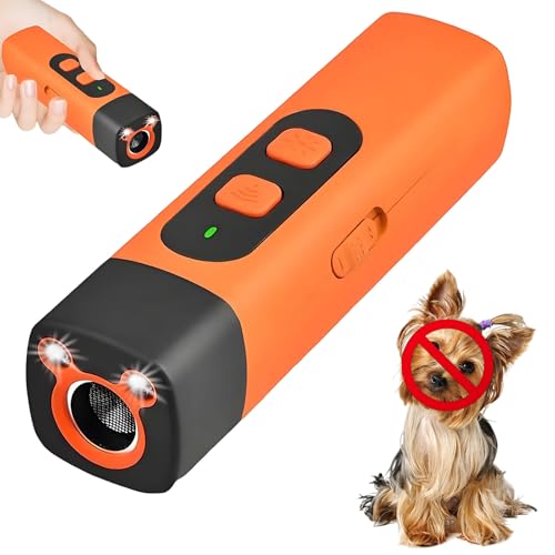 KOMEIL Antiladridos para Perros Ultrasonidos, Repelente Ultrasónico para Perros con 3 Frecuencias Ajustables, Inhibidor Ladridos de Perro, Aplica Evitar Ladren Noche Frecuencia Molesten Vecinos