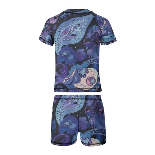 Paisley PurpleChildren's Casual Swimsuit Set - Simple and Versatile8-10Y（130cm）3