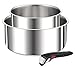 TEFAL Ingenio Lot de 3 pièces, Casseroles 16/20 cm + poignée amovible, Empilable, Acier inoxydable, Induction, Polyvalence, Gain de place, Preference L9739302