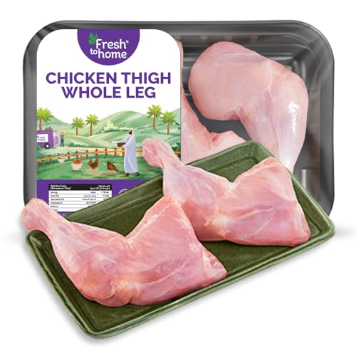 FreshtoHome | Premium Chicken | Thighs Whole Leg Skinless | 500g (Antibiotic-residue-free) (UAE)